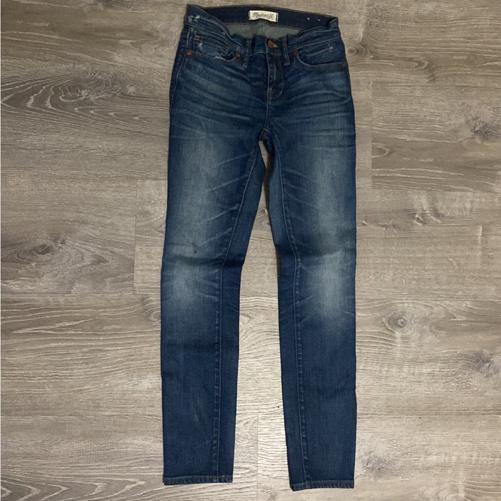 Madewell Skinny Skinny Distressed Blue Jeans